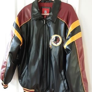 WASHINGTON REDSKINS FAUX LEATHER NFL JACKET SIZE XL